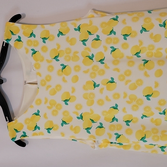 𝅺pappagallo Gwen Fully lined Lemon Print Dress - Picture 9 of 15